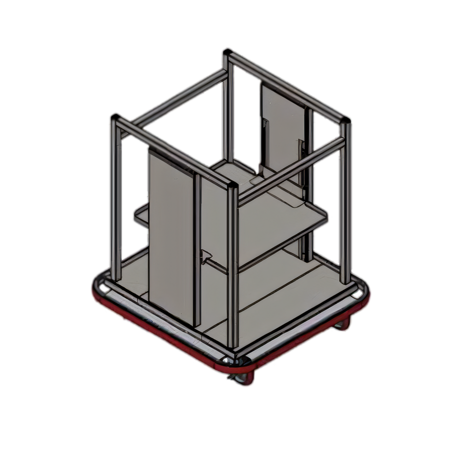 Product image #1 for Open Mobile Single-Stack Glass Rack Dispenser Cart for 20 x 20 Racks