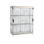 Thumbnail image #1 for Metro SlideSecure SEC56C-SL-2SE Stationary Chrome Wire Security Cage with Sliding Doors, 2 Shelves, 62-1/2"W x 28-1/2"D x 66-13/16"H