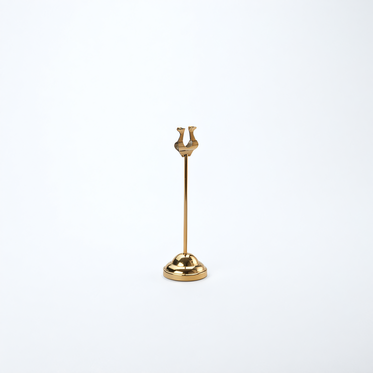 Product image #1 for American Metalcraft Gold Harp Weighted Number Stand, 8-Inch Metal Table Card Holder