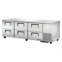 3-Section Deep Undercounter Refrigerator with 6 Drawers, 93 1/4 Inches Wide