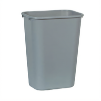 Commercial Gray Plastic Waste Basket, 41-1/4 Quart