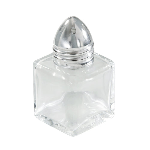 Product image #1 for Winco 1/2 oz Square Glass Salt and Pepper Shaker with Stainless Steel Top