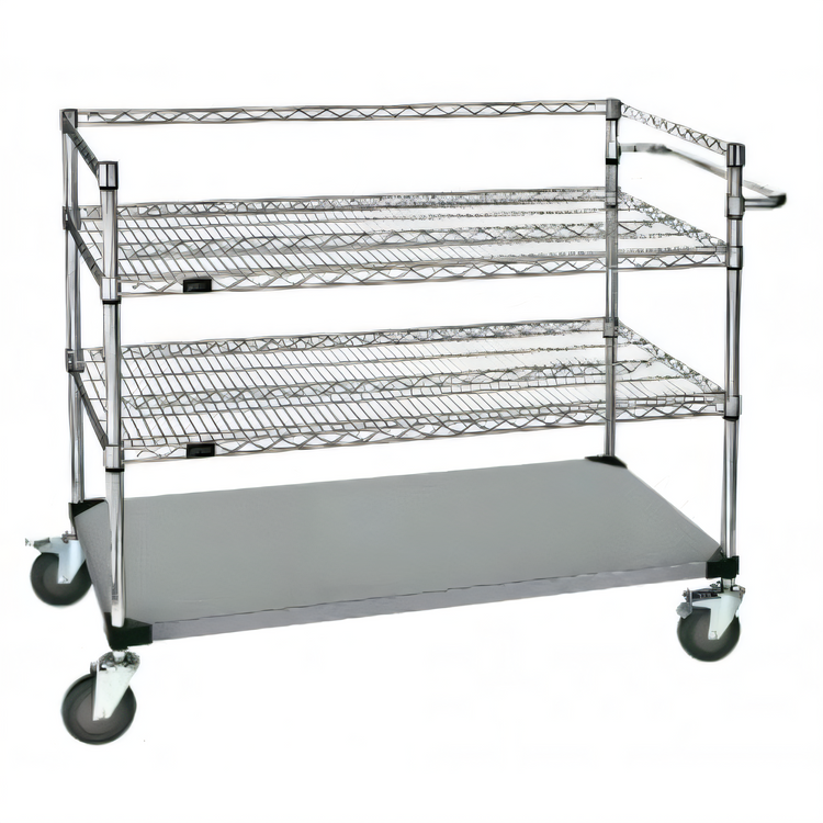 Product image #1 for Quantum 3-Sided Utility Cart, 36 x 24 x 48 Inches, 3 Shelves, 1,200 lb Capacity