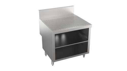 Product image #1 for Krowne Stadium Series 30-Inch Stainless Steel Underbar Drainboard Storage Cabinet with 2 Locking Doors