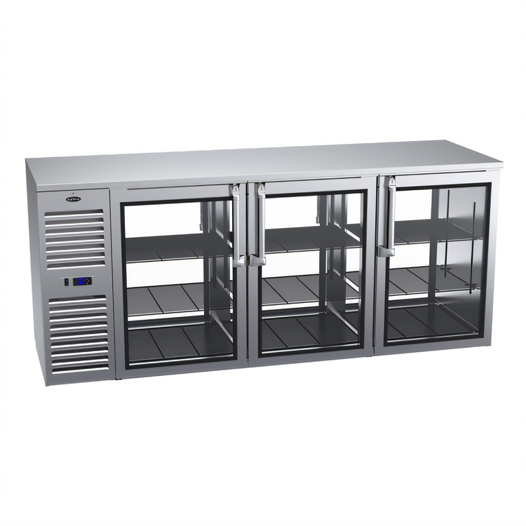 Product image #1 for Krowne Royal Series 84-Inch Three-Section Pass-Thru Refrigerated Back Bar Cooler with 6 Locking Doors