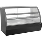 Thumbnail image #1 for Beverage Air CDR6HC-1-B-D Floor Model Dry Deli Display Case, 21 Cu. Ft., Curved Glass, Black Exterior, 2 Adjustable Shelves
