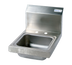 Thumbnail image #1 for BK Resources BKHS-D-SS Space Saver Wall-Mount Hand Sink, 9 x 9 x 5 in. Bowl, 304 Stainless Steel, 4-Inch O.C. Deck Mount Holes