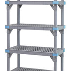 Thumbnail image #1 for Quantum Millenia QPM214862VS-5 Mobile Gray Polymer Shelving Starter Unit, 5 Open Grid Shelves, 48W x 21D x 62H