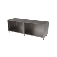 BK Resources 84 Inch x 30 Inch Stainless Steel Chef Table with Adjustable Legs