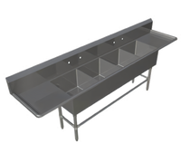 John Boos Pro-Bowl 4-Compartment Sink with Dual Drainboards, 20