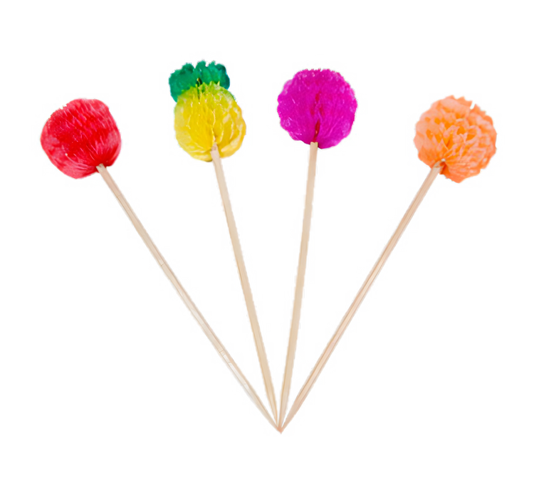 Product image #1 for Town Equipment 4-Inch Wooden Assorted Fruit Cocktail & Food Picks, 100/Pack, 100 Packs/Case