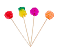 Town Equipment 4-Inch Wooden Assorted Fruit Cocktail & Food Picks, 100/Pack, 100 Packs/Case