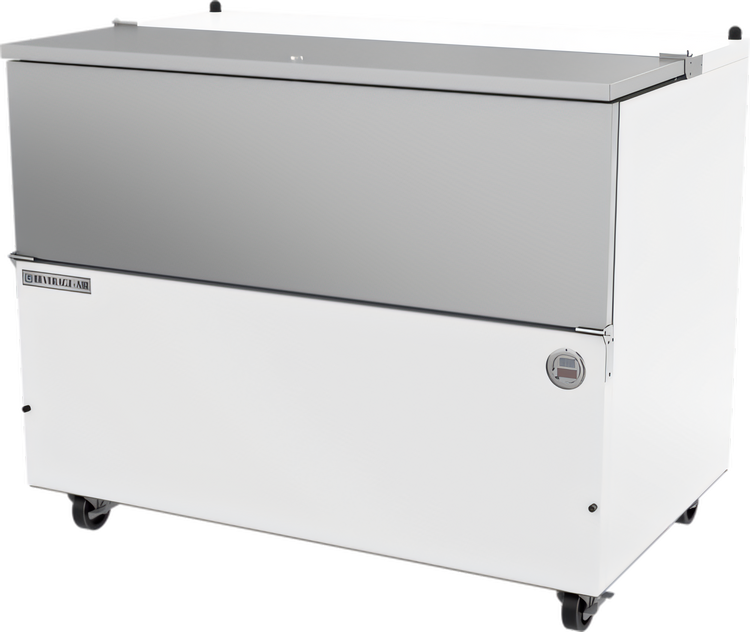 Product image #1 for 49-Inch Flat Top Single Access Cold Wall School Milk Cooler with White Exterior and Stainless Interior