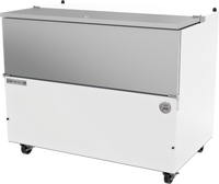 49-Inch Flat Top Single Access Cold Wall School Milk Cooler with White Exterior and Stainless Interior