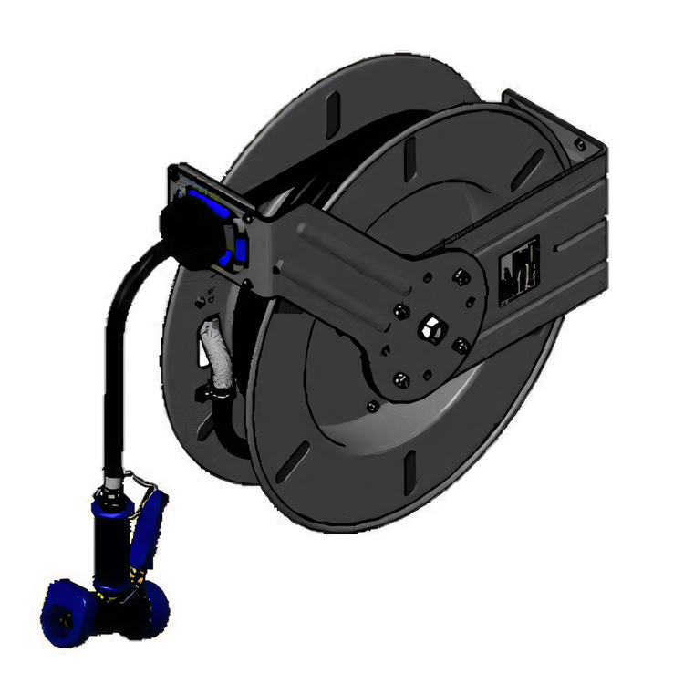 Product image #1 for equip Open Epoxy-Coated Steel Retractable Hose Reel with 3/8 Inch x 50 Foot Hose
