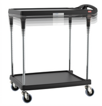 Metro myCart Plus 2-Shelf Adjustable-Height Polymer Utility Bus Cart, Black