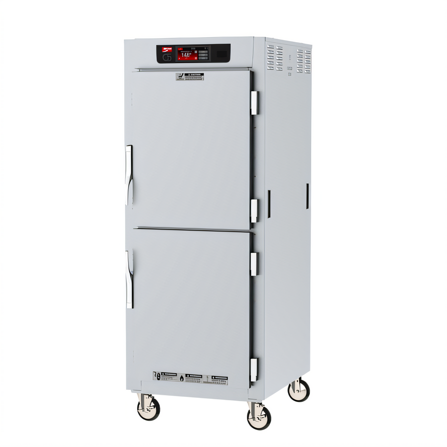 Product image #1 for Metro C5 8 Series Full-Height Mobile Pass-Thru Controlled Temperature Holding Cabinet with Solid Dutch Doors and Universal Slides, 120V