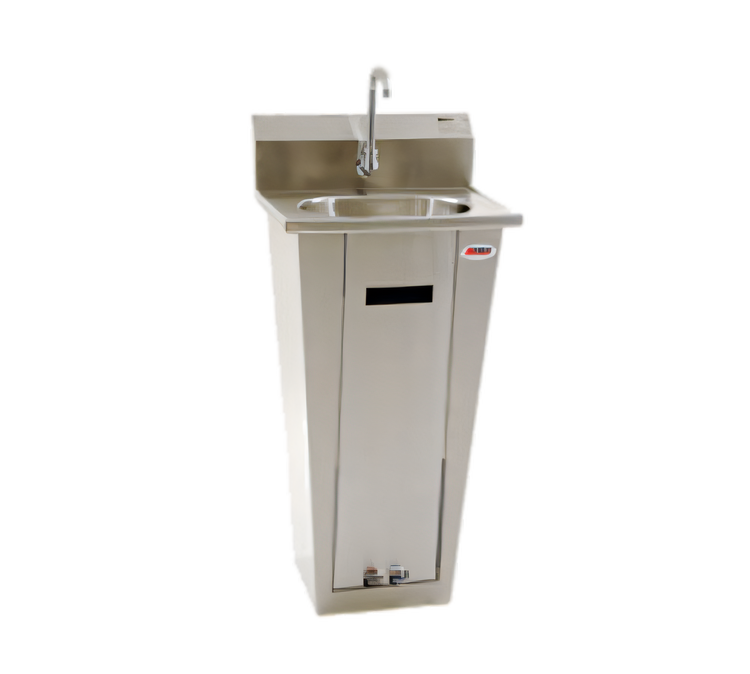 Product image #1 for Eagle Group Pedestal Foot-Operated Hand Sink with Gooseneck Spout and 13-1/2" x 9-3/4" x 6" Bowl