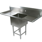 Thumbnail image #1 for John Boos Pro-Bowl 1PB24-2D30 1-Compartment Stainless Steel Sink, 24 x 24 x 12 Bowl, Left & Right Drainboards, 10-Inch Backsplash