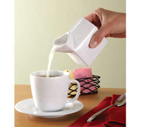 American Metalcraft Ceramic Milk Carton Creamer, 5 oz., With Spout, No Handle