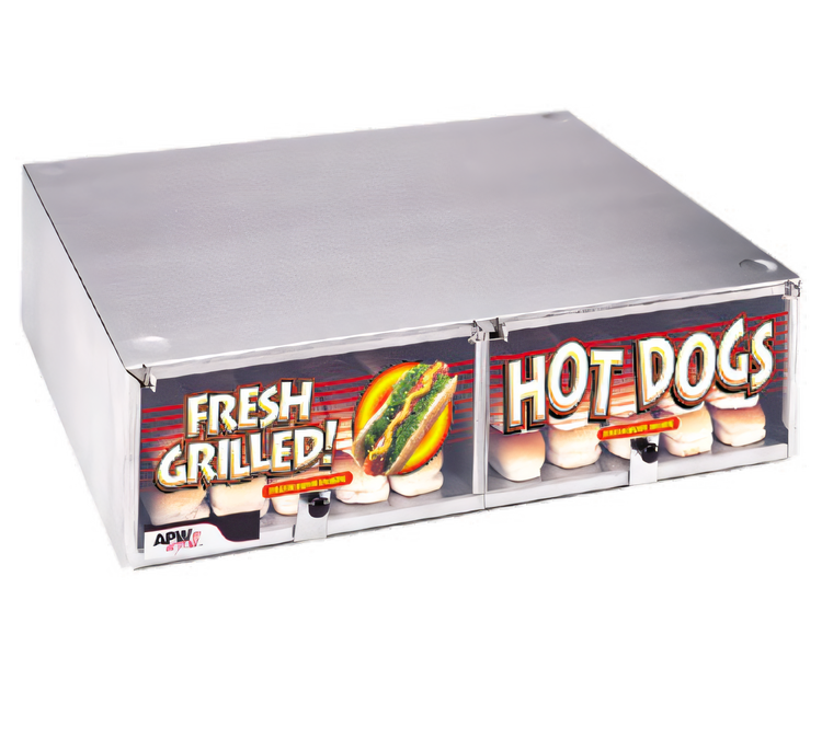 Product image #1 for APW Wyott BC-50 Hot Dog Bun Cabinet with Lift-Up Plexiglass Doors, 144-Bun Capacity