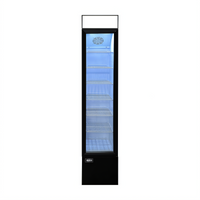 Omcan RS-CN-0105-B (48275) Slim 1-Section Glass-Door Merchandiser Refrigerator, 3.7 cu. ft., Bottom-Mount, Black