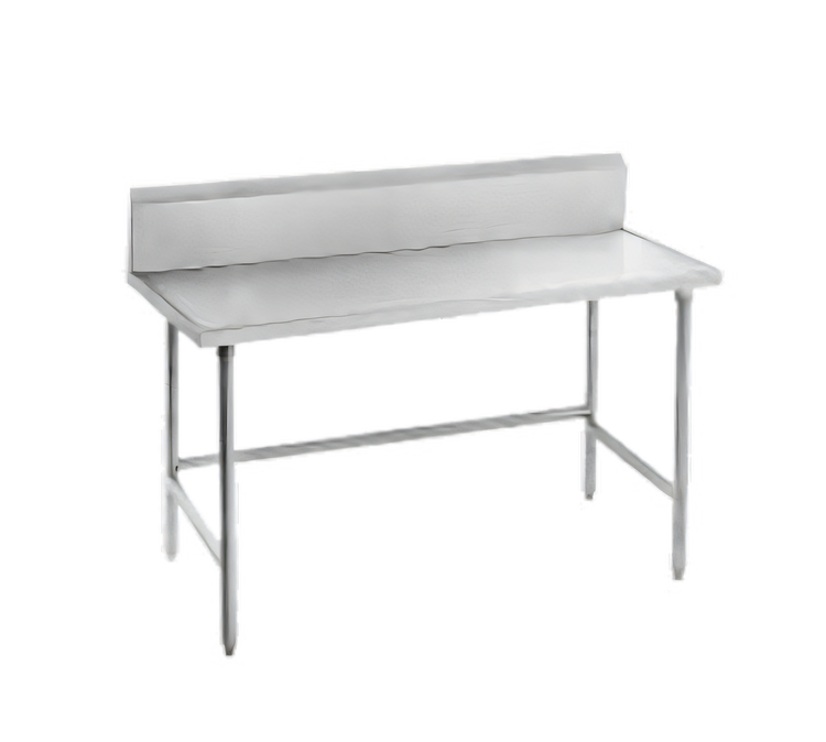 Product image #1 for Advance Tabco 120-Inch x 24-Inch Stainless Steel Work Table with 10-Inch Backsplash and Galvanized Open Base