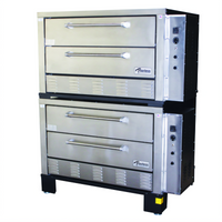 Peerless Double-Stack Electric Deck Bake Oven with 4 Decks, 42 x 32 Inch Steel Deck Interior, Right-Side Digital Controls