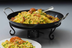 Thumbnail image #1 for American Metalcraft Round Paella Pan with Stainless Steel Handles, 21-3/4-Inch Dia. x 4-3/4-Inch H, Carbon Steel, Non-Stick Finish