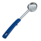 Thumbnail image #1 for Vollrath Spoodle® 62155 2 oz Perforated Stainless Steel Portion Control Serving Spoon with Blue Handle Case of 12