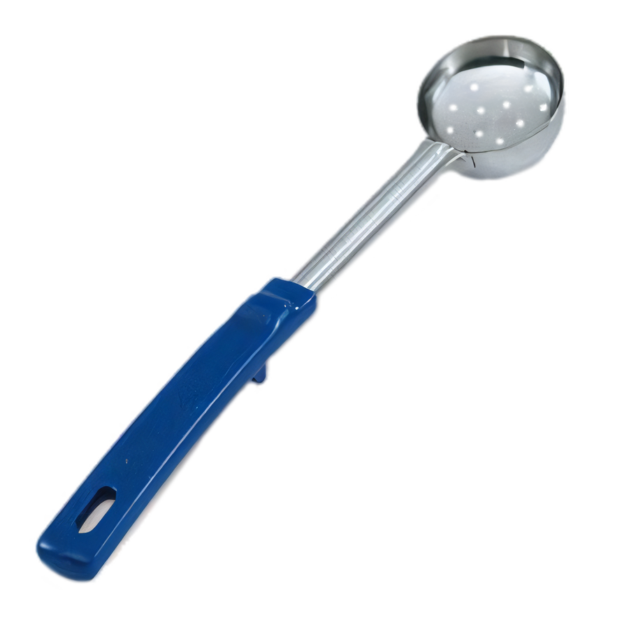 Product image #1 for Vollrath Spoodle® 2 oz Perforated Stainless Steel Portion Control Serving Spoon with Blue Grip 'N Serv® Handle