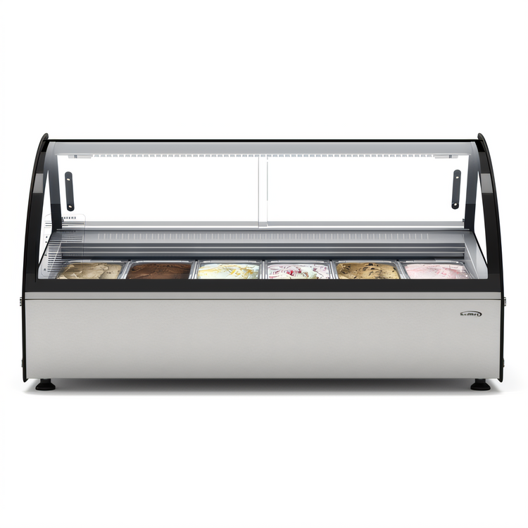 Product image #1 for KoolMore 46-Inch Countertop Gelato Display Cabinet, 6-Pan, Curved Glass, Self-Contained Refrigeration