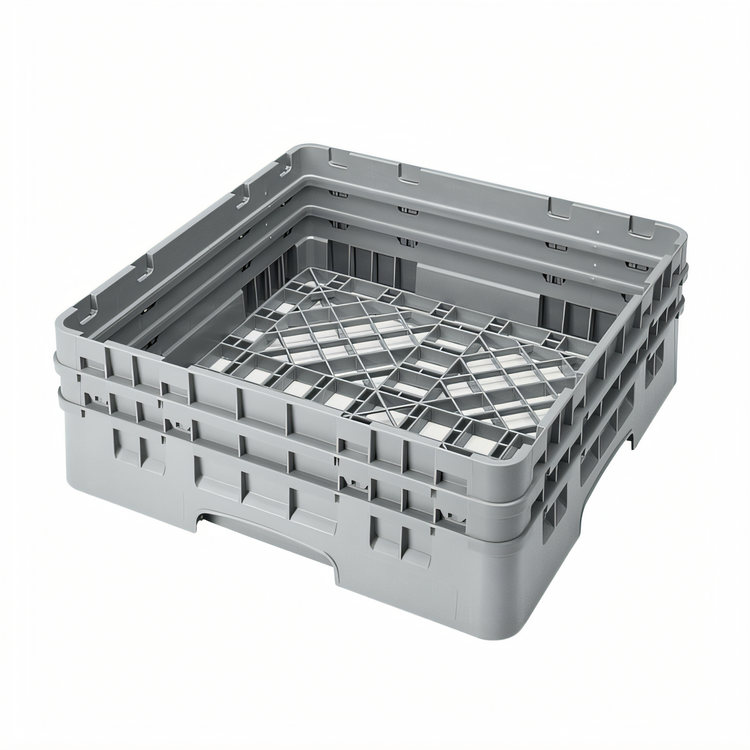 Product image #2 for Cambro Camrack Full Size Base Rack with 2 Extenders, 1 Compartment, Soft Gray