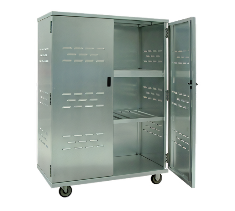Product image #1 for New Age Mobile Solid Aluminum Security Cage with Double Doors and 2 Intermediate Shelves