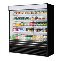 Turbo Air TOM-72EB-N Vertical Air Curtain Open Display Merchandiser, 72-Inch Wide, Self-Contained Refrigeration, Black
