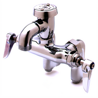 T&S Brass Wall-Mount Service Sink Faucet with Vacuum Breaker Nozzle, Adjustable Centers, and Integral Stops