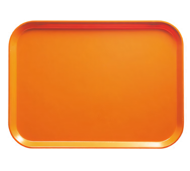 Product image #2 for Cambro Camtray Rectangular Fiberglass Cafeteria Tray, 16-1/2 x 22-1/2 Inch, Orange Pizzazz