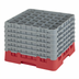 Thumbnail image #2 for Cambro Camrack® Full-Size Low-Profile 36-Compartment Glass Rack with 6 Soft Gray Extenders, Red