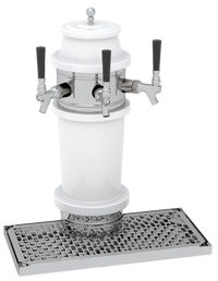 Glastender Roman 4-Faucet Draft Dispensing Tower, Polished Brass, Air Cooled