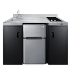 Thumbnail image #1 for Summit Commercial CK55ADASINKL 54-Inch Freestanding All-in-One Kitchenette with 2-Burner Cooktop, Sink, 3.2 cu. ft. Refrigerator and Storage