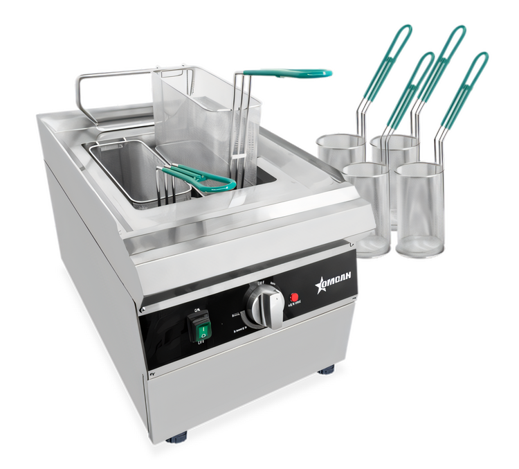 Product image #1 for Omcan 9L / 2.4 Gallon Electric Single-Tank Countertop Pasta Cooker