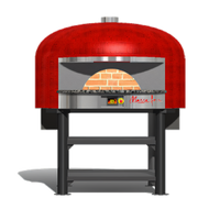 Marra Forni Neapolitan 70.86-Inch Round Wood-Fired Pizza Oven with Brick Deck, Gas Burner, and Steel Stand