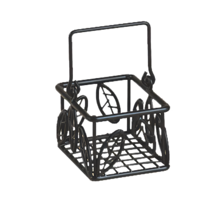 Product image #1 for American Metalcraft Black Leaf-Design Wrought Iron Sugar Packet Basket