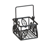 American Metalcraft Black Leaf-Design Wrought Iron Sugar Packet Basket