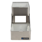 Thumbnail image #1 for CFS Brands B4702INL 2-Tier Stepped Stainless Steel Condiment Center with Notched Lids and 2 x 1-Quart Inserts