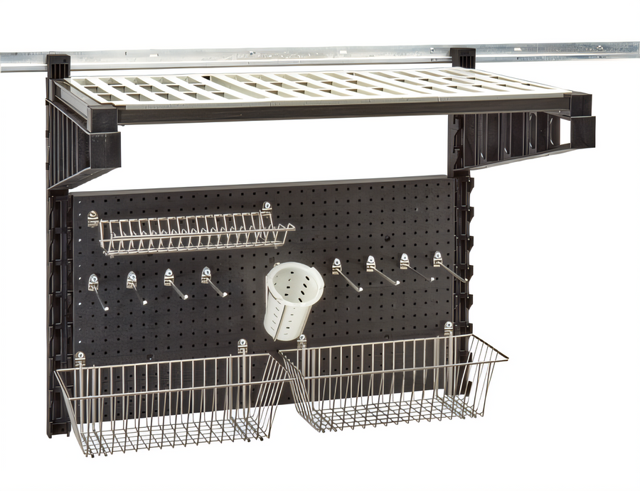 Product image #1 for Cambro Camshelving Elevation Series Wall-Mounted Prep Station Add-On Kit, 18" x 36", Black