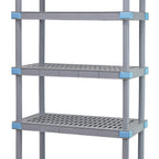Thumbnail image #1 for Quantum QP245474V4S1 Polymer Shelving Unit, 54W x 24D x 74H, 2,000 lb Capacity, 4 Open/1 Solid Grid Shelves