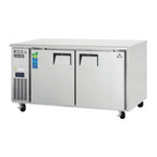 Thumbnail image #1 for Everest Refrigeration ETWR2 Two-Section Undercounter/Worktop Refrigerator, 18 Cu. Ft., Solid Doors, Stainless Steel, Side-Mounted Refrigeration
