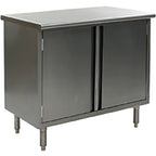 Thumbnail image #1 for Eagle Group Spec-Master CBH3084SE 84-Inch Enclosed Stainless Steel Work Table, 30-Inch Deep, 14-Gauge 304 Top, 4 Hinged Doors