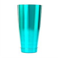 Barfly 28 oz Teal Stainless Steel Cocktail Shaker with Capped Bottom
